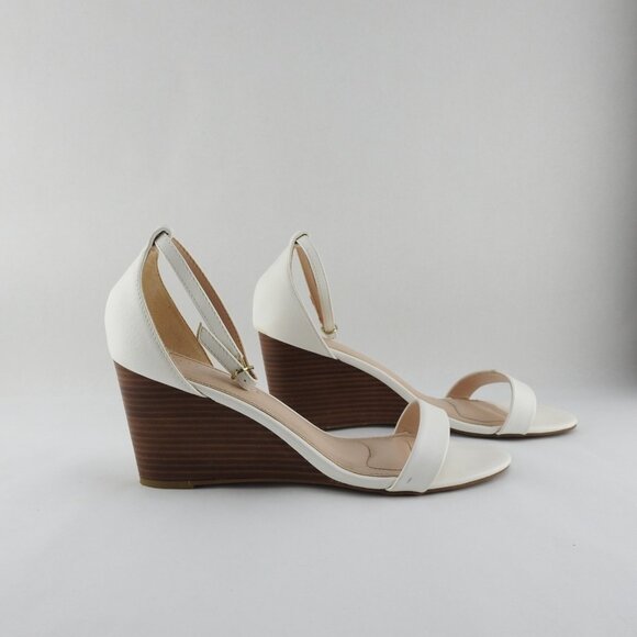 Kelly & Katie Womens Size 11 Addison White Ankle Strap Heels Wedge Sandle - Picture 2 of 10